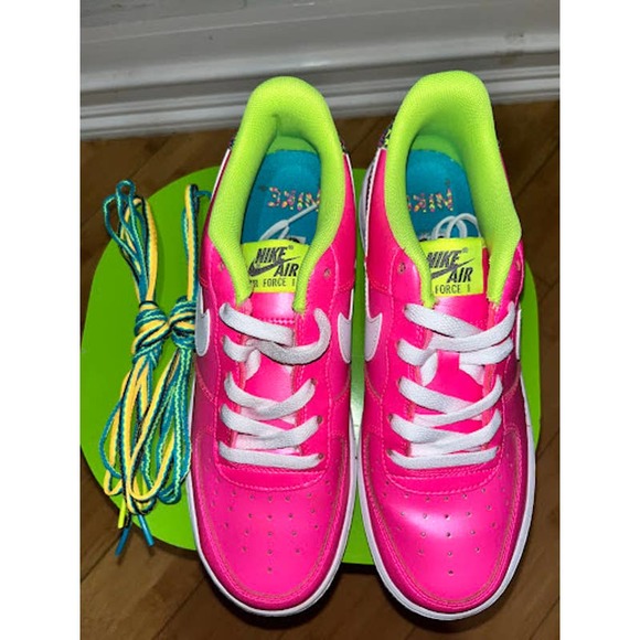 Nike Air Force 1 Low Pink Volt Aqua (GS) 6y - Picture 2 of 8